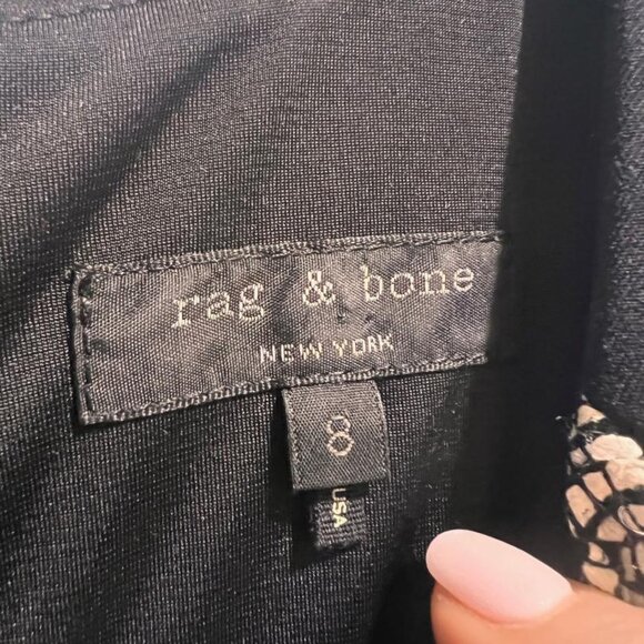 Rag & Bone,  Women's White & Black Weave Pattern Bodycon Sheath Dress,  Size 8 - Picture 6 of 6